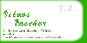 vilmos mascher business card